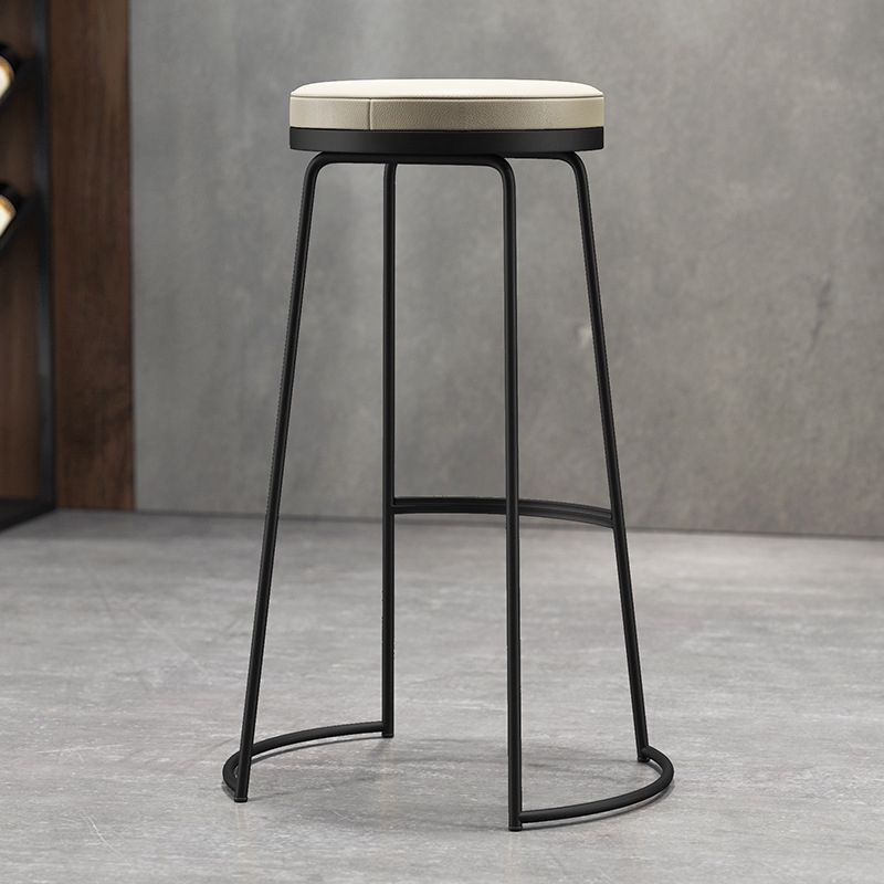 Modern Counter Round Bar Stool Armless Leather Backless Bar Stool with Footrest Clearhalo 'Bar Furniture' 'Bar Stools' 'bar_stools' 'furn' 'furn_bar_stools' 'furniture_bar_stools' 'Kitchen & Dining Furniture' 'kitchen&dining_furn' 'kitchen' 'kitchen_furn' Furniture' 1200x1200_b0312ee2-e7d1-4505-8dfc-6caac5756aec