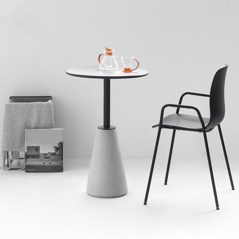 Lacquer Concrete Modernistic Table Round Side End Table for Living Room