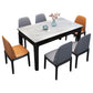 Rectangle 4 Legs Table Mid-Century Modern White Tone Fixed Table of Sintered Stone Clearhalo ' dining_table' 'Dining Tables & Seating' 'Dining Tables' 'furn' 'furn_dining_table' 'Furniture' 'furniture_dining_table' 'Kitchen & Dining Furniture' 'kitchen&dining_furn' 'kitchen' 'kitchen_dining_table' 1200x1200_b0346b06-2f9d-4717-b330-7553017f2721