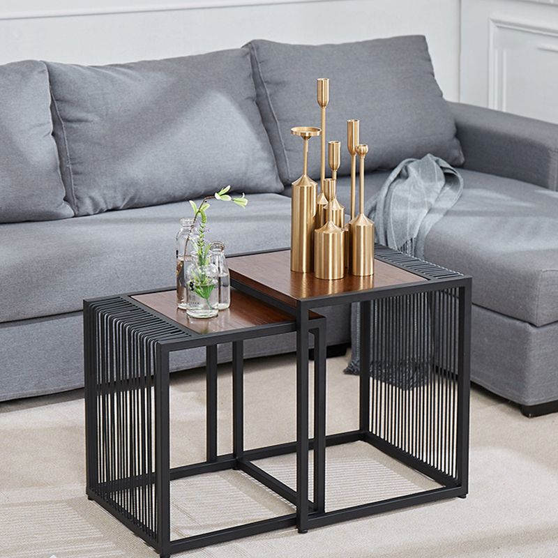 Frame 2 Nesting Coffee Table Iron & Solid Wood Cocktail Table Set Clearhalo 'Coffee & Accent Tables' 'Coffee Tables' 'coffee_tables' 'furn' 'furn_coffee_tables' 'Furniture' 'Living Room Furniture' 1200x1200_b034b892-3e25-4532-9549-de03cbfe9408
