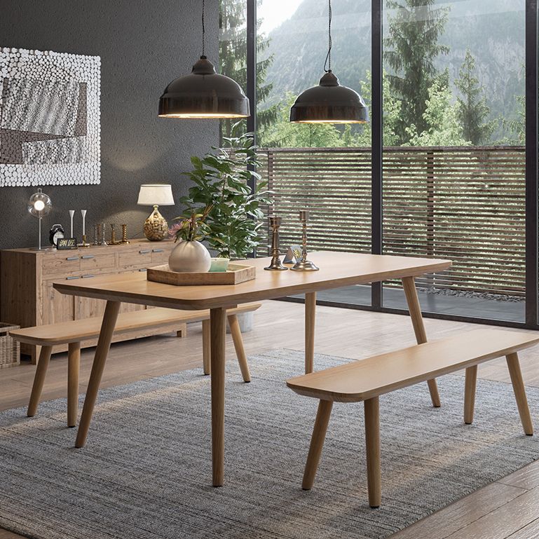 Contemporary Kitchen Khaki Dining Table Solid Wood Rectangle Dining Table with 4 Legs Base Clearhalo ' dining_table' 'Dining Tables & Seating' 'Dining Tables' 'furn' 'furn_dining_table' 'Furniture' 'furniture_dining_table' 'Kitchen & Dining Furniture' 'kitchen&dining_furn' 'kitchen' 'kitchen_dining_table' 1200x1200_b036c273-d336-4942-8de5-3266286d4796