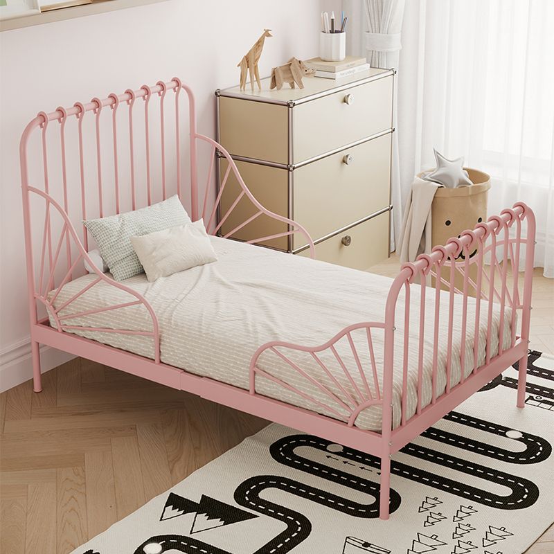 Glam Standard Bed Metal Open-Frame Bed with Rectangular Headboard