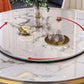 Faux Marble Dining Table Luxury Round Dining Site Table with Turntable