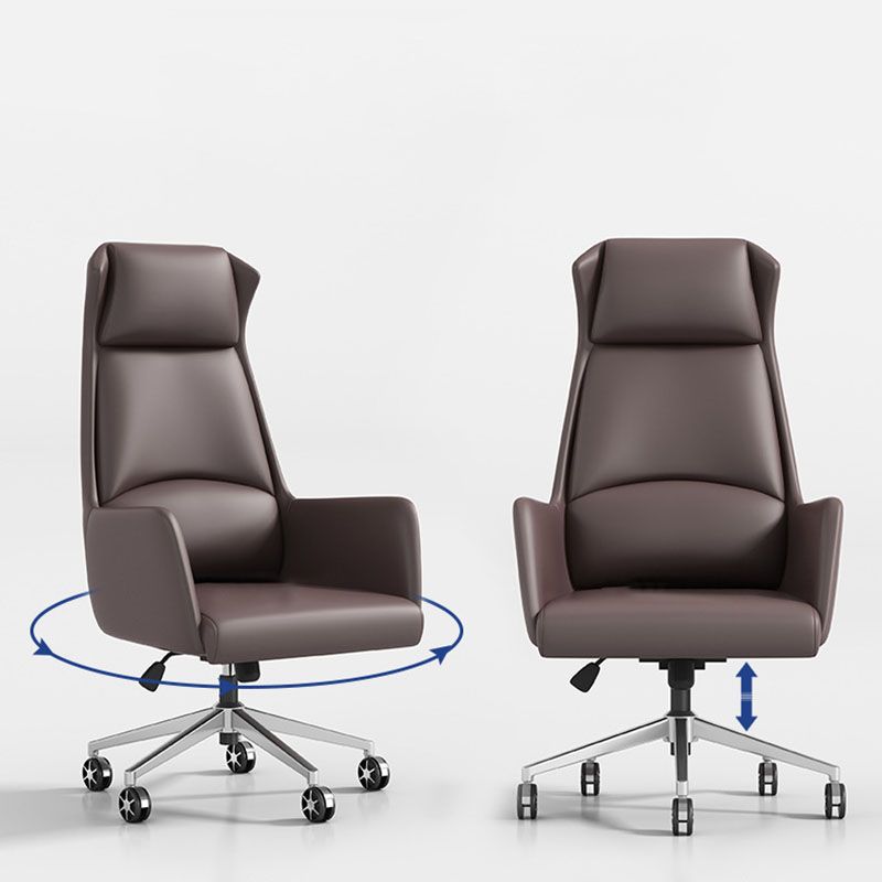 Silla moderna sin brazos para gerentes, silla de oficina de altura ajustable con ruedas