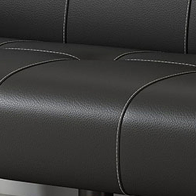 Sofá de cuero con cama de sofá tapizado contemporáneo de cuero PU en negro