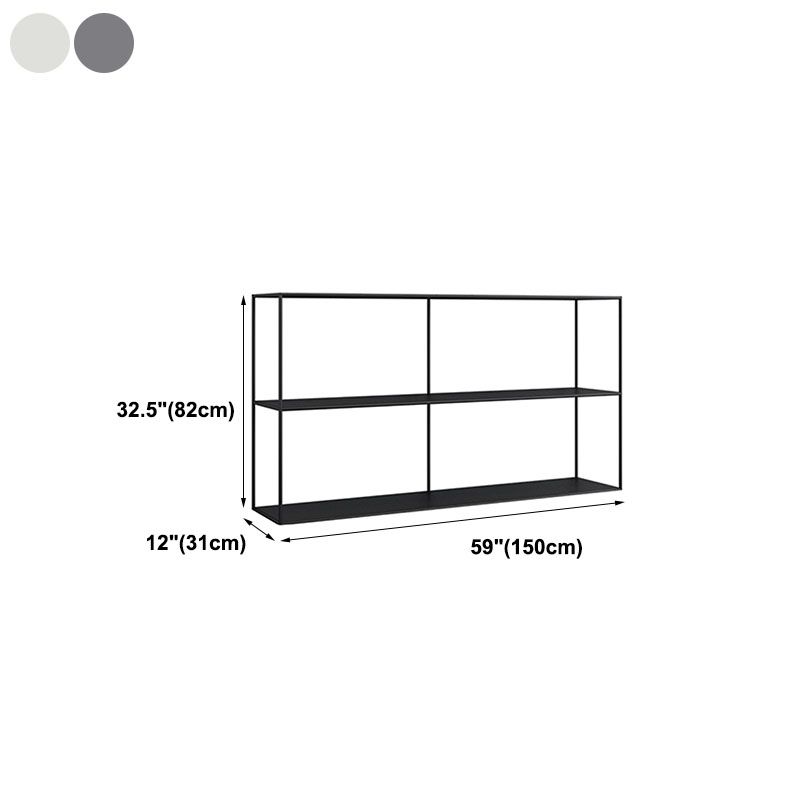 Contemporary Style Bookcase Open Back Metal Bookshelf for Home Office