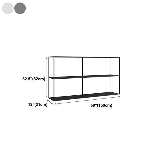 Contemporary Style Bookcase Open Back Metal Bookshelf for Home Office