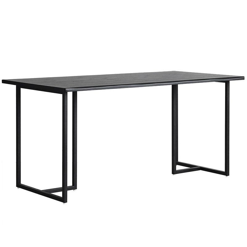 Contemporary Rectangle Dining Table Pine Solid Wood Table with Black Double Pedestal Clearhalo ' dining_table' 'Dining Tables & Seating' 'Dining Tables' 'furn' 'furn_dining_table' 'Furniture' 'furniture_dining_table' 'Kitchen & Dining Furniture' 'kitchen&dining_furn' 'kitchen' 'kitchen_dining_table' 1200x1200_b03953a8-3381-4f2b-b3fd-52fd11c5c125