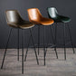 Industrial Style PU Leather Stools Square Low Back with Metal Legs for Bristol