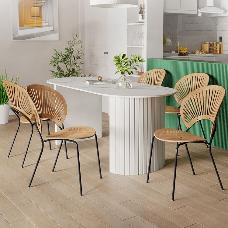 Sintered Stone Dining Table Modern White Furniture with Double Pedestal for Office Clearhalo 'Dining Tables & Seating' 'Dining Tables' 'dining_table' 'furn' 'furn_dining_table' 'Furniture' 'Kitchen & Dining Furniture' 1200x1200_b03c2390-2609-47be-9c6a-e4b60df14564
