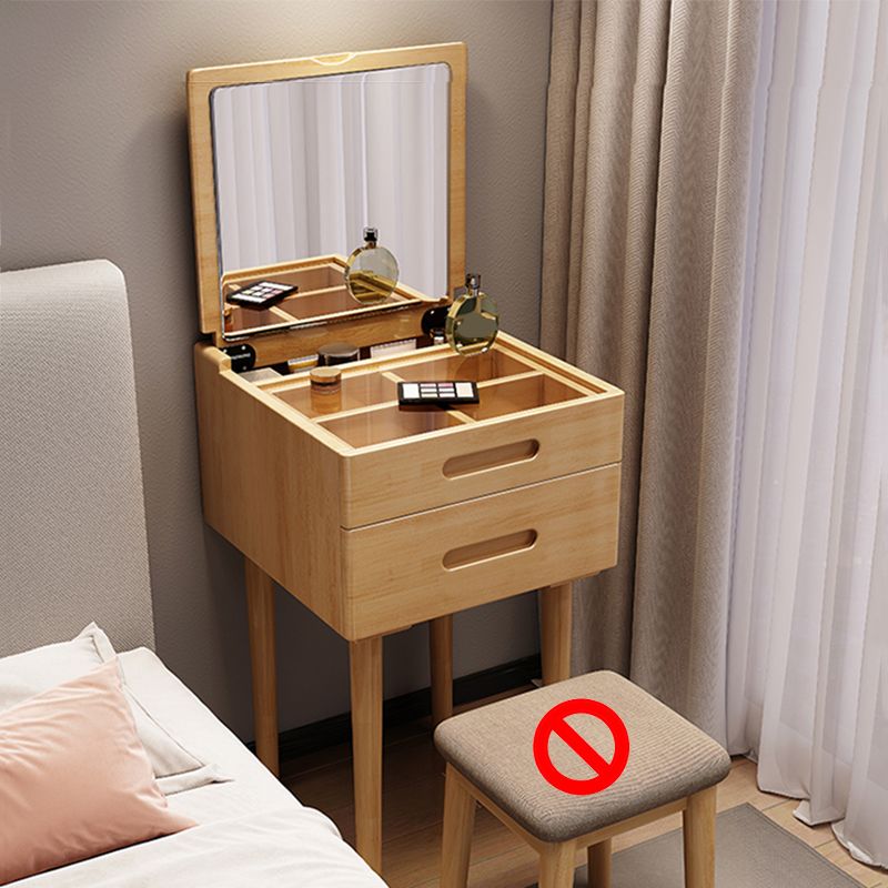 Set di vanità a fogli mobili in legno massiccio set di sgabelli da scrivania a specchio