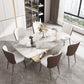 Muebles de pedestal de lujo tradicionales mesa de comedor de piedra para comedor