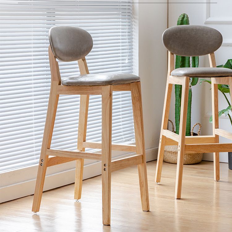 Modern Armless Backrest Counter Stool Wood Bar Stool with Cushion for Kitchen Clearhalo 'Bar Furniture' 'Bar Stools' 'bar_stools' 'furn' 'furn_bar_stools' 'furniture_bar_stools' 'Kitchen & Dining Furniture' 'kitchen&dining_furn' 'kitchen' 'kitchen_furn' Furniture' 1200x1200_b040b28b-54db-435c-8762-7cc55f05a4f1
