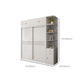 Weißer Schiebetschrankschrank mit Regalen Holzgarderobe Armoire
