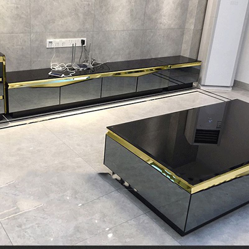 Gabinete de TV de vidrio y madera Preciosa consola de soporte de televisión en casa