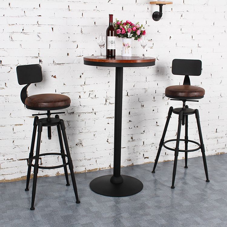 Industrial Metal Barstool Leather Counter Stool in Matte Finish for Home Clearhalo 'Bar Furniture' 'Bar Stools' 'bar_stools' 'furn' 'furn_bar_stools' 'Furniture' 'Kitchen & Dining Furniture' 1200x1200_b0442804-ffc0-4a17-8335-82cc27faaf6b