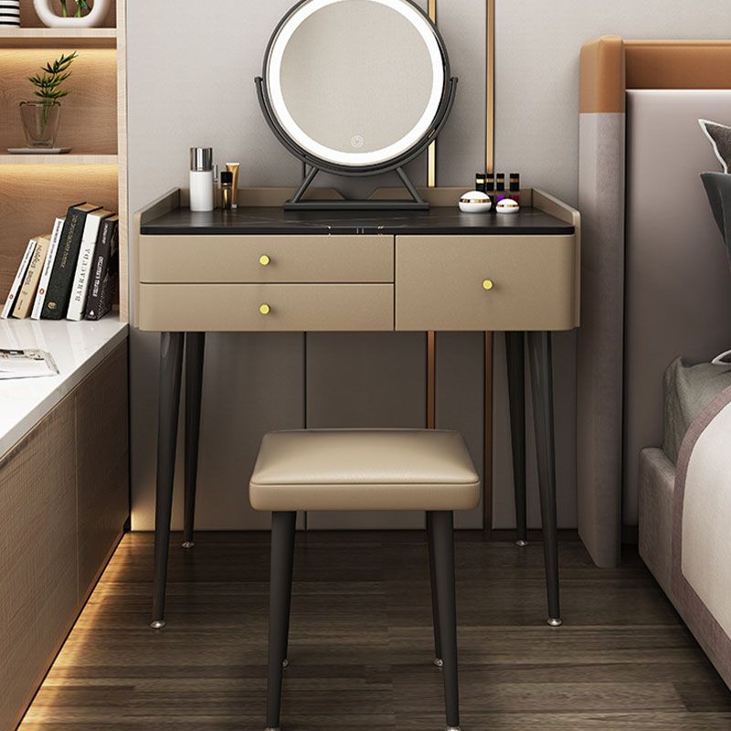 Make-up Eitelkeit mit 3 Schubladen mit Make-up-Tisch und Hocker zeitgemäß