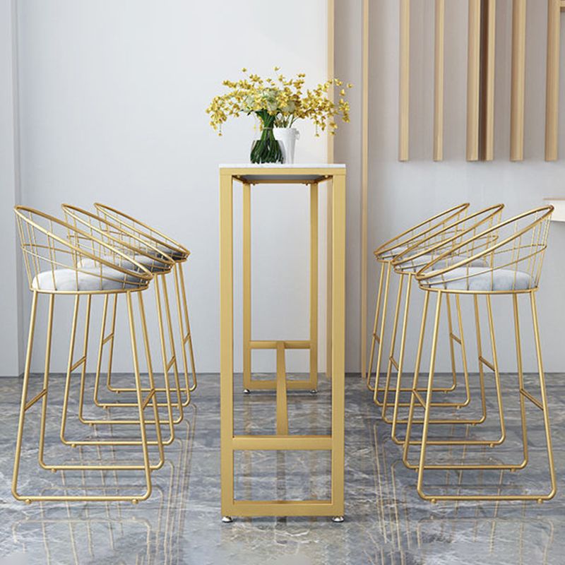 Glam Style Rectangle Bar Table Faux Marble Bar Dining Table for Living Room Clearhalo 'Bar Furniture' 'Bar Tables' 'bar_tables' 'furn' 'furn_bar_tables' 'Furniture' 'Kitchen & Dining Furniture' 1200x1200_b044f0cd-f4e5-4177-9437-99cce93adde5