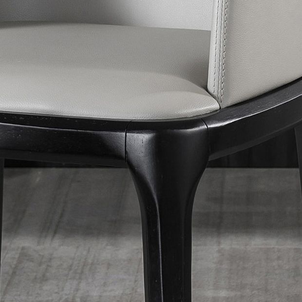 Modern Wood Dining Room Chair Arm Faux Leather Dining Chairs for Home Use Clearhalo ' kitchen&dining_furn' 'Dining Chairs' 'Dining Tables & Seating' 'dining_chair' 'furn' 'furn_dining_chair' 'Furniture' 'furniture_dining_chair' 'Kitchen & Dining Furniture' 'kitchen' 1200x1200_b0456b99-1099-49c3-b006-f9b8f0da599a