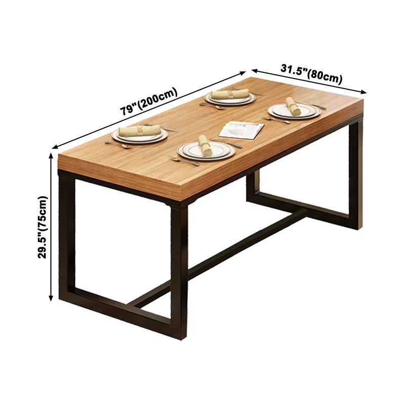 Modern Solid Wood Kitchen Dining Table Rectangle Shape Standard Dining Table with Trestle Base Clearhalo ' dining_table' 'Dining Tables & Seating' 'Dining Tables' 'furn' 'furn_dining_table' 'Furniture' 'furniture_dining_table' 'Kitchen & Dining Furniture' 'kitchen&dining_furn' 'kitchen' 'kitchen_dining_table' 1200x1200_b045a736-a2af-4582-8743-67d54bdae0e7
