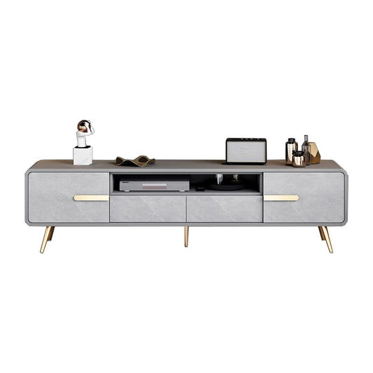 Mobile tv in legno glam ingegnerizzato in ingegnerizzazione ingegnerizzato bianco e grigio con 2 porte