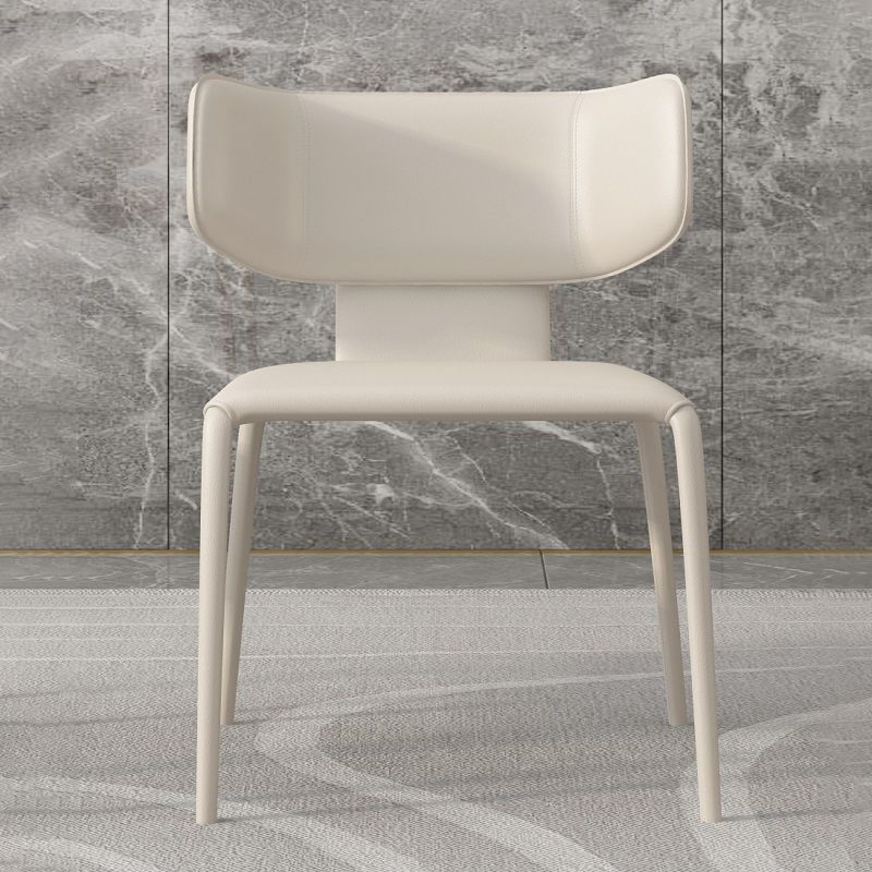 Modern Simple Side Chair Faux Leather Wingback Chair for Living Room