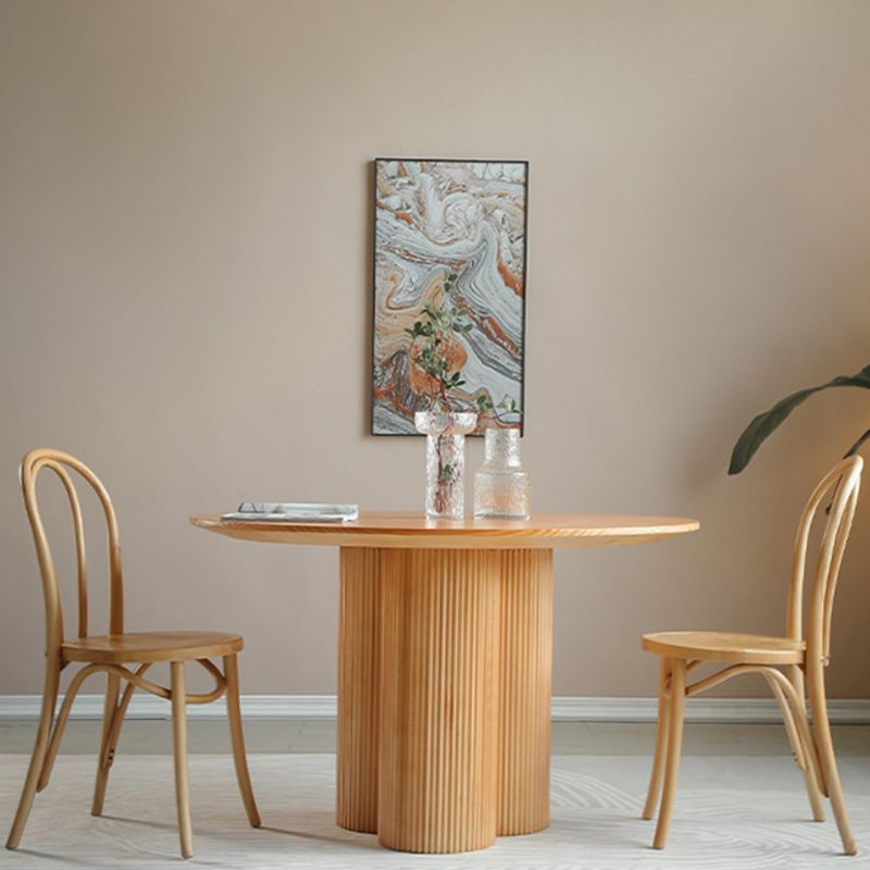 北欧1/3/4/5/7ピースダイニングセットダイニングルーム用の丸い木製ダイニングテーブル