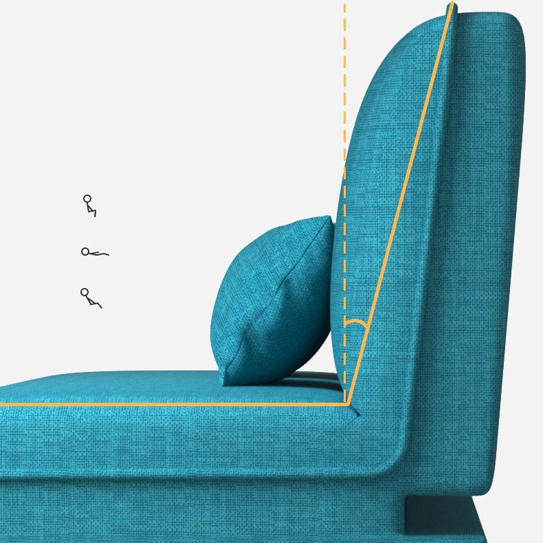 Divano convertibile di divano regolabile a bracciale senza braccio di lino per soggiorno, appartamento