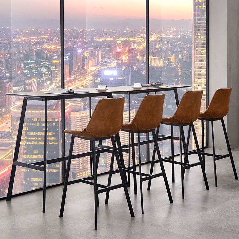 Scandinavian Restaurant Footrest Stool Matte Finish Leather Barstool Clearhalo 'Bar Furniture' 'Bar Stools' 'bar_stools' 'furn' 'furn_bar_stools' 'Furniture' 'furniture_bar_stools' 'Kitchen & Dining Furniture' 1200x1200_b048f38e-70a3-4e3e-b88b-acb8868cc349
