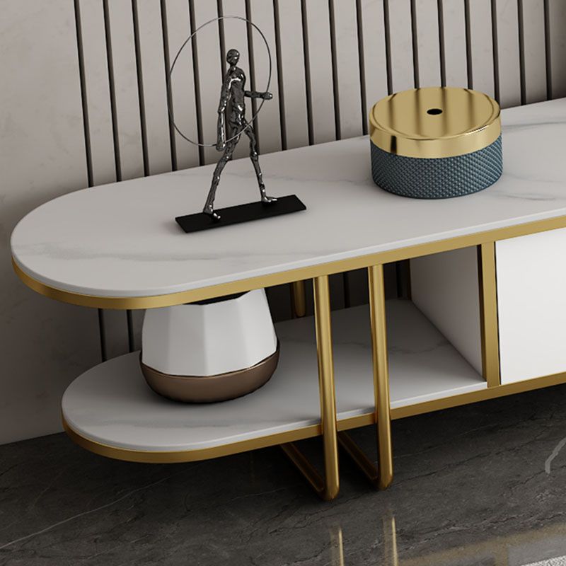 Hedendaagse Slate Top TV Media Console 2 Lades TV Stand Console