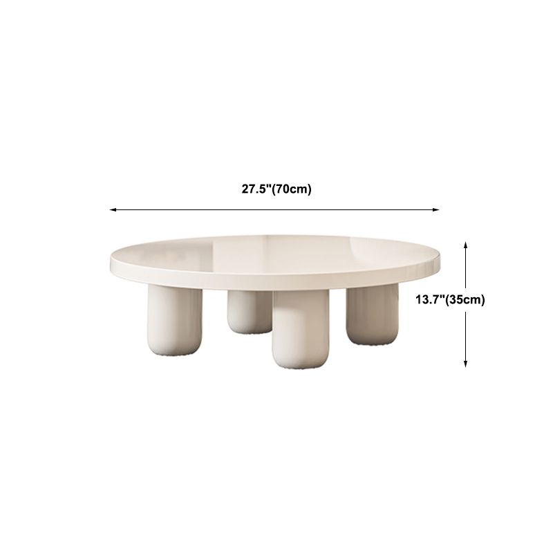 Solid Wood 4 Legs Coffee Table Round Minimalist Coffee Table