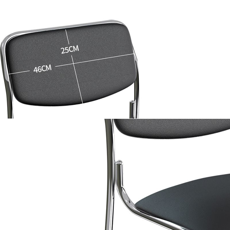 20" Wide Contemporary Desk Chair Black Armless Leather Office Chair Clearhalo 'furn' 'furn_office_chair' 'Furniture' 'Office Chairs' 'Office Furniture' 'office_chair' 1200x1200_b04c5121-5ace-47bb-8412-72b03cd95621