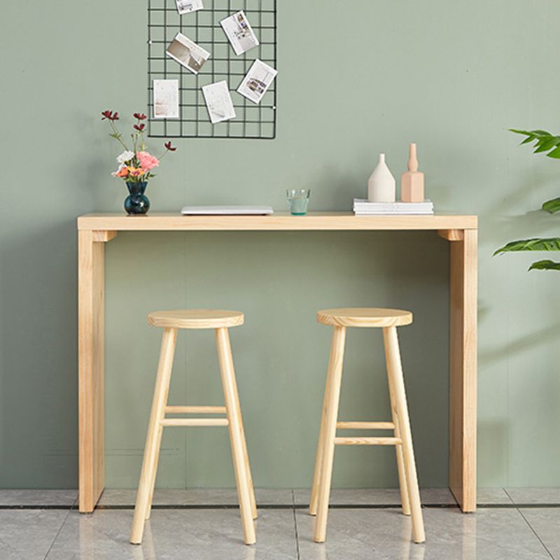 Rectangle Modern Bar Height Table Sled Wood Natural Counter Table for Living Room Clearhalo 'Bar Furniture' 'Bar Tables' 'bar_tables' 'Furniture' 'furniture_bar_tables' 'Kitchen & Dining Furniture' 'kitchen&dining_furn' 'kitchen' 1200x1200_b04c5d45-aa65-4d4b-afe7-9720a429df0d