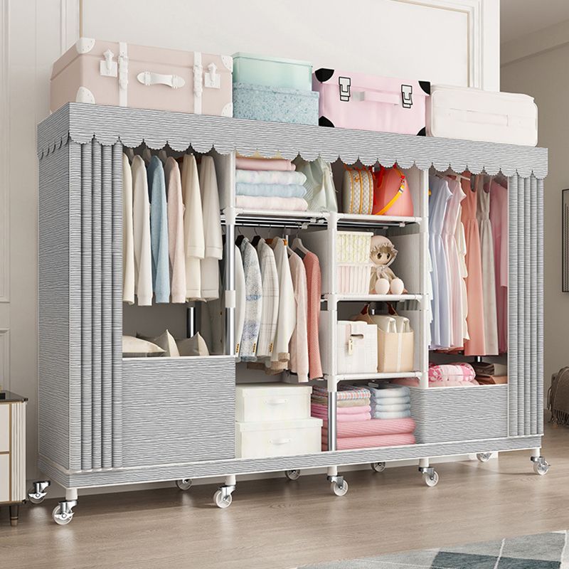 Placard de garde-robe moderne avec étagères armoire de garde-robe en acier avec jambes