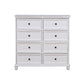 Contemporary White Accent Chest with Drawers and Solid Wood Bun Feet