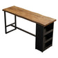 Juego de mesa de bar con base de caballete, mesa de bar y taburetes de madera maciza y metal, 1/3 piezas