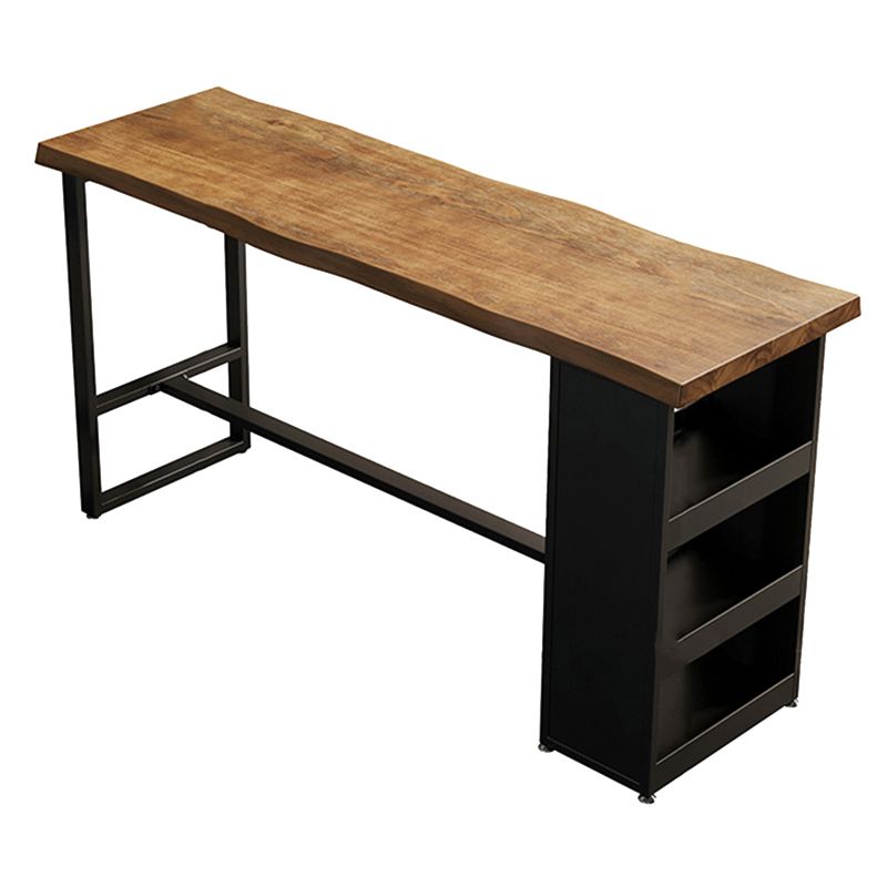 Juego de mesa de bar con base de caballete, mesa de bar y taburetes de madera maciza y metal, 1/3 piezas