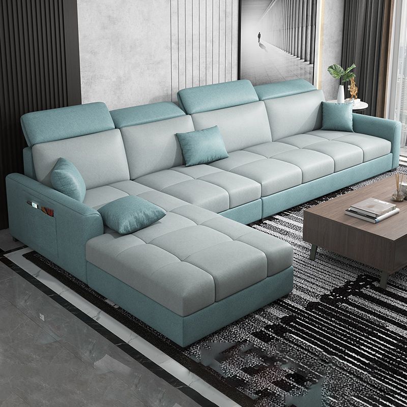 Modern L-Shape Sectional Recessed Arm Sofa and Chaise with Storage for Four People Clearhalo 'furn' 'furn_sectionals' 'Furniture' 'furniture_sectionals' 'kitchen' 'kitchen_sectionals' 'Living Room Furniture' 'Sectionals' 1200x1200_b04d95fb-e8ba-45fa-b116-beca331ae170