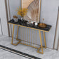 31.5" Tall Hall Console Table Marble Glam Accent Table with Abstract Base
