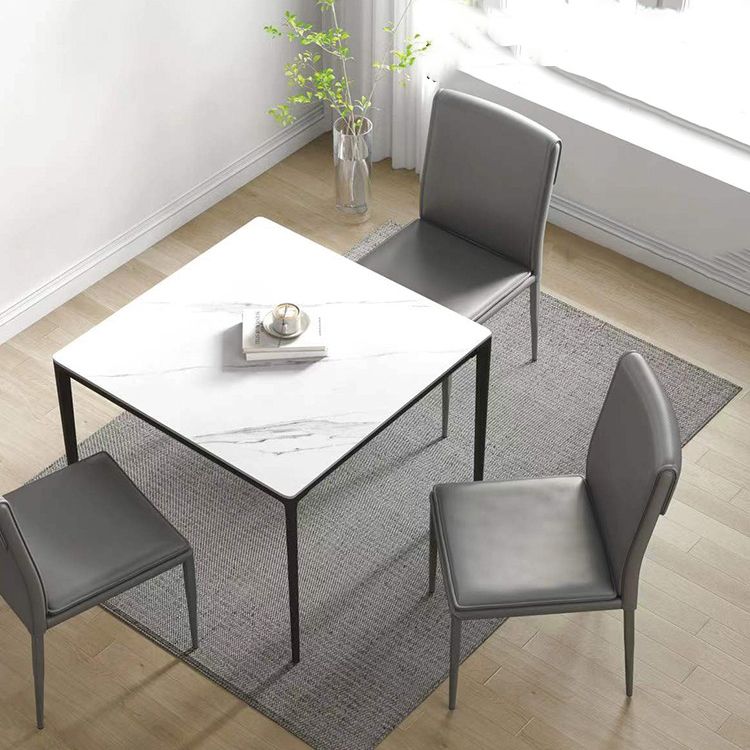 Küchenarmlose Metall -Esstühle Home Side Stuhl mit Polster