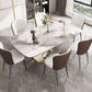 Modern Dining Table Rectangle Stone Top Table with Stainless Steel Pedestal Base Clearhalo 'Dining Tables & Seating' 'Dining Tables' 'dining_table' 'furn' 'furn_dining_table' 'Furniture' 'furniture_dining_table' 'Kitchen & Dining Furniture' 'kitchen' 'kitchen_dining_table' 1200x1200_b04f0417-12bd-4723-a670-945e573ce439