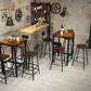 Industrial 1/2/3/5 Pieces Square Bar Table Set Solid Wood Bistro Set Clearhalo 'Bar Furniture' 'furn' 'furn_home_bar_bar_sets' 'Furniture' 'Home Bars & Bar Sets' 'home_bar_bar_sets' 'Kitchen & Dining Furniture' 1200x1200_b04f836e-f424-4728-a65c-d5b416dd02de