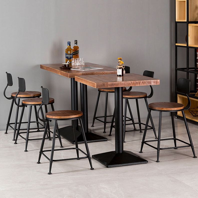 Solid Wood Industrial Style Dining Table Brown Table with Black Frame for Dinning Room Clearhalo ' dining_table' 'Dining Tables & Seating' 'Dining Tables' 'furn' 'furn_dining_table' 'Furniture' 'furniture_dining_table' 'Kitchen & Dining Furniture' 'kitchen&dining_furn' 'kitchen' 'kitchen_dining_table' 1200x1200_b0513e44-d3ff-43a5-8c69-c318e4c6a677