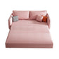 Pink Pillow Back Loveseat Foldable Sleeper Sofa with Storage