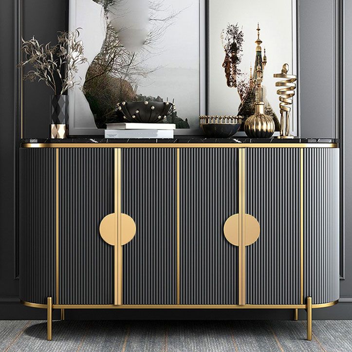 Technischer Holzbuffet Ständer mit Schränken Glam Buffet Sideboard