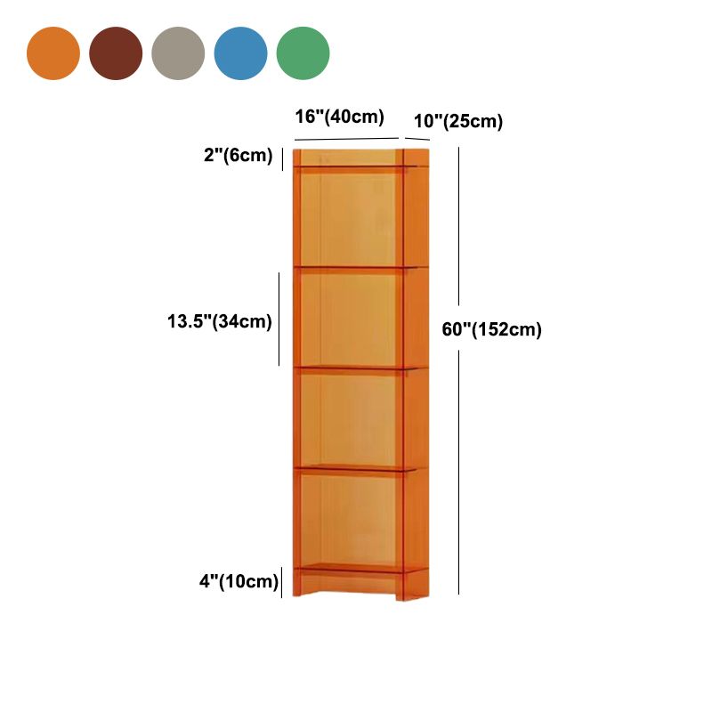10"W Bookshelf Acrylic Glam Style Closed Back Bookcase for Office and Study Room Clearhalo 'Bookcases' 'furn' 'furn_bookcases' 'Furniture' 'furniture_bookcases' 'kitchen' 'kitchen_bookcases' 'Living Room Furniture' 'Office Furniture' 1200x1200_b0543518-9345-439f-ae8d-226d1d61a16c