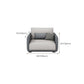 Modern White Pillows Square Arm Living Room Faux Leather Seating