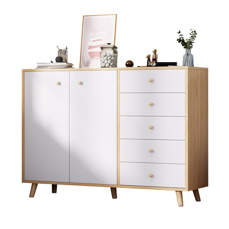 Contemporary Rectangle Side Cabinet with Drawers Wood Accent Chest Clearhalo 'Cabinets & Chests' 'cabinets_chests' 'furn' 'furn_cabinets_chests' 'Furniture' 'Living Room Furniture' 1200x1200_b054efa7-5aa5-42c9-bdb0-84eb5a364e93