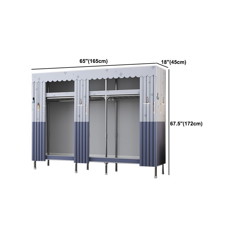 Armadio per la camera da letto del guardaroba in metallo moderno con scaffali