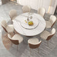 Modern Round Sintered Stone Dining Room Set Space-Saving Design Dining Table Furniture Clearhalo 'Dining Room Sets' 'Dining Tables & Seating' 'dining_room_set' 'furn' 'furn_dining_room_set' 'Furniture' 'furniture_dining_room_set' 'Kitchen & Dining Furniture' 'kitchen&dining_furn' 'kitchen' 1200x1200_b0568960-11b5-4288-87a2-b8947fc602d7